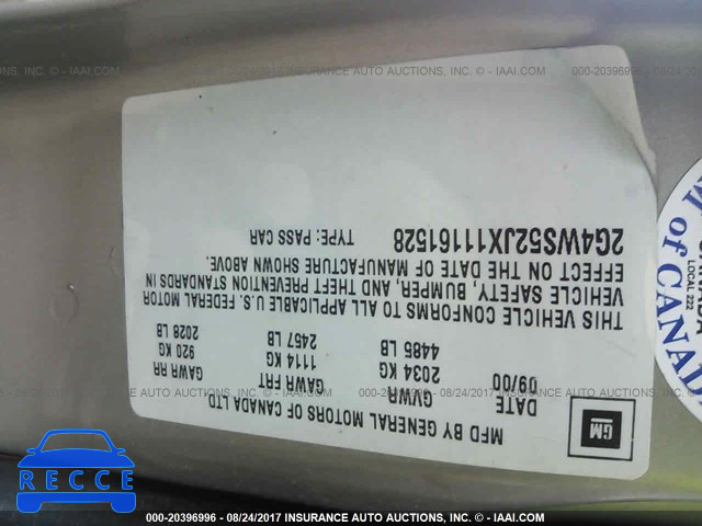 2001 Buick Century 2G4WS52JX11161528 image 8