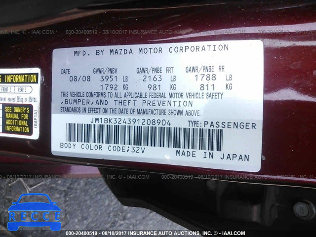 2009 Mazda 3 S JM1BK324391208904 image 8