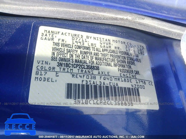 2012 Nissan Versa 3N1BC1CP2CL358838 image 8