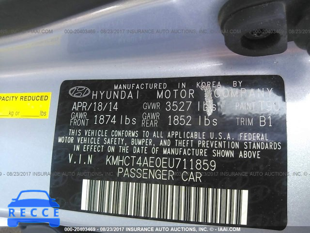 2014 Hyundai Accent KMHCT4AE0EU711859 image 8