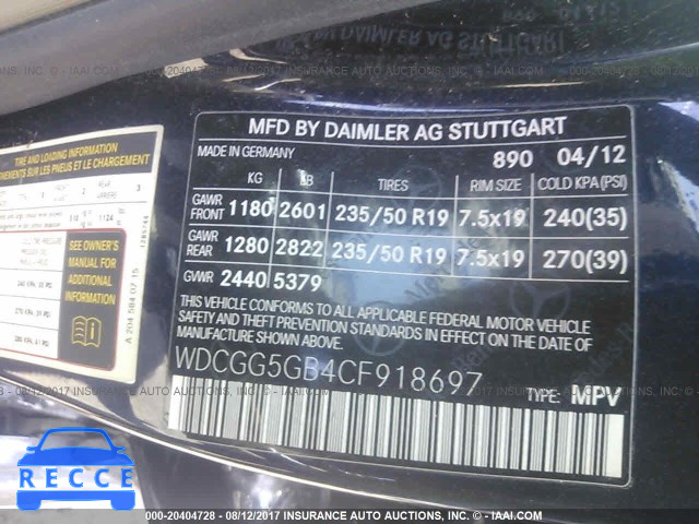 2012 Mercedes-benz GLK 350 WDCGG5GB4CF918697 Bild 8