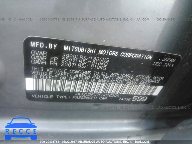 2014 Mitsubishi Lancer ES/ES SPORT JA32U2FU7EU016200 image 8
