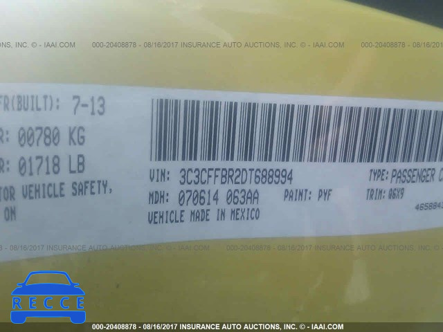 2013 FIAT 500 SPORT 3C3CFFBR2DT688994 Bild 8