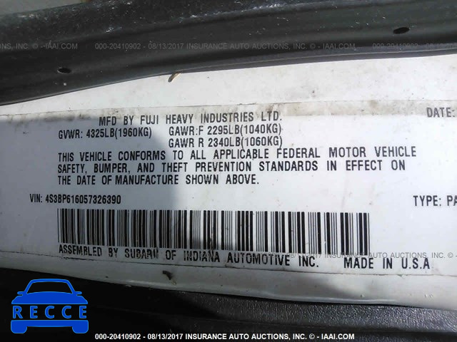 2005 SUBARU LEGACY 4S3BP616057326390 image 8