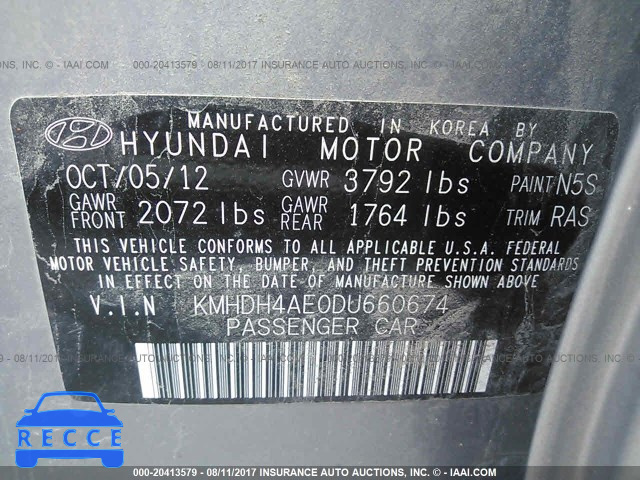 2013 Hyundai Elantra KMHDH4AE0DU660674 image 8