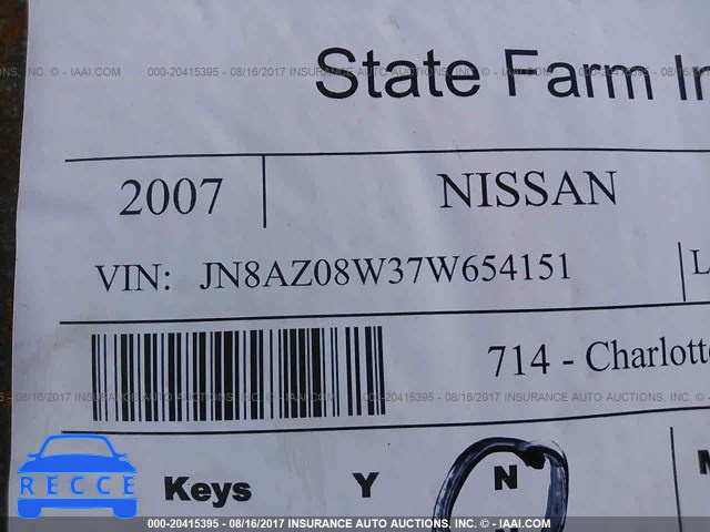 2007 Nissan Murano SL/SE/S JN8AZ08W37W654151 Bild 8