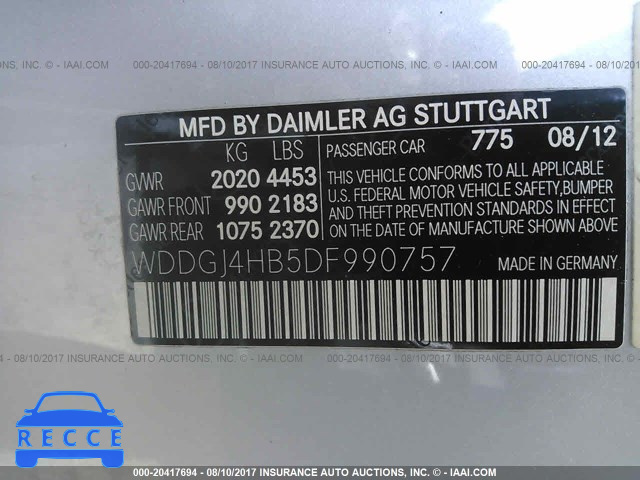 2013 Mercedes-benz C WDDGJ4HB5DF990757 Bild 8