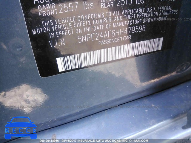 2017 HYUNDAI SONATA 5NPE24AF6HH479596 image 8