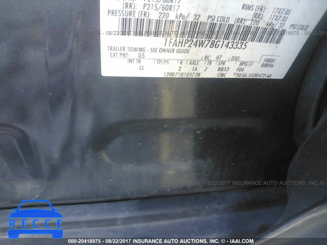 2008 Ford Taurus 1FAHP24W78G143335 image 8