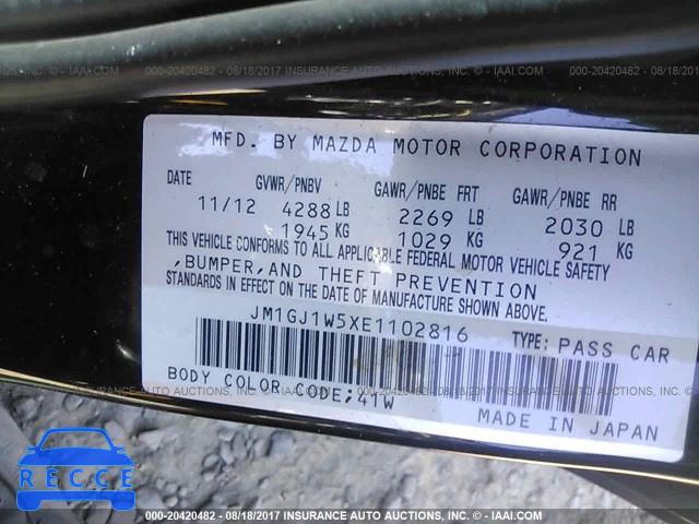 2014 Mazda 6 JM1GJ1W5XE1102816 image 8