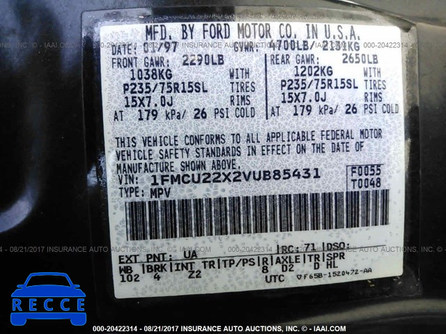 1997 Ford Explorer 1FMCU22X2VUB85431 Bild 8