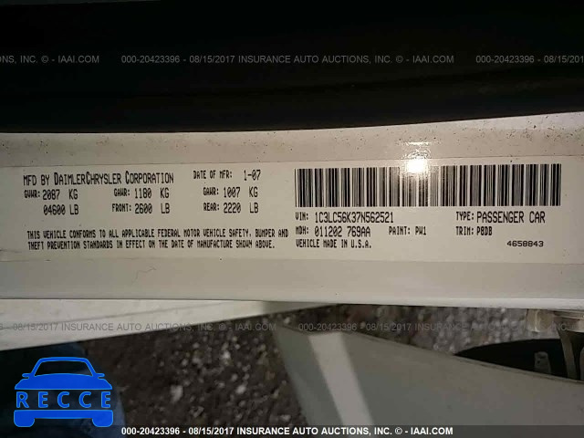 2007 Chrysler Sebring TOURING 1C3LC56K37N562521 Bild 8