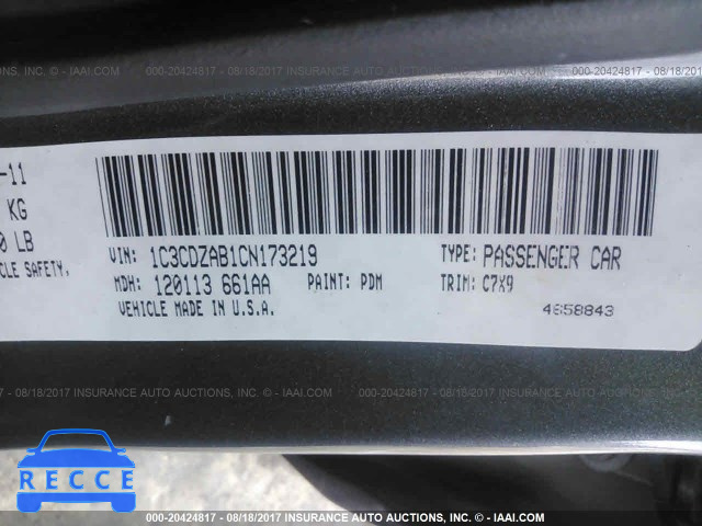 2012 DODGE AVENGER 1C3CDZAB1CN173219 image 8