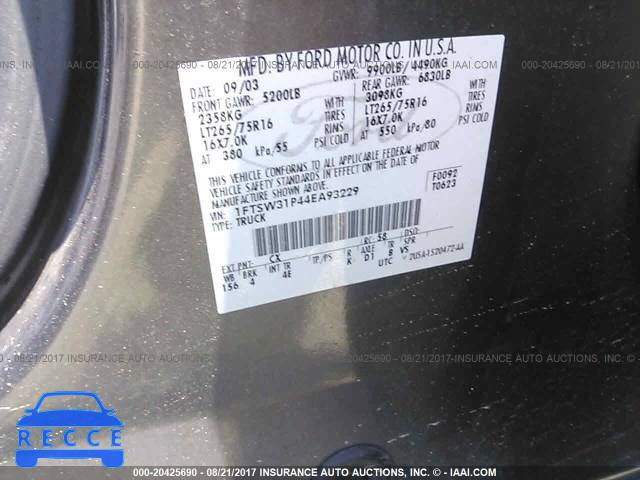 2004 Ford F350 1FTSW31P44EA93229 image 8