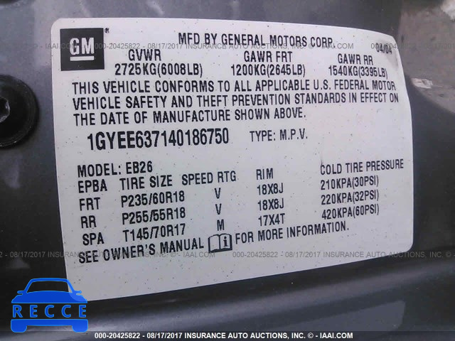 2004 Cadillac SRX 1GYEE637140186750 image 8