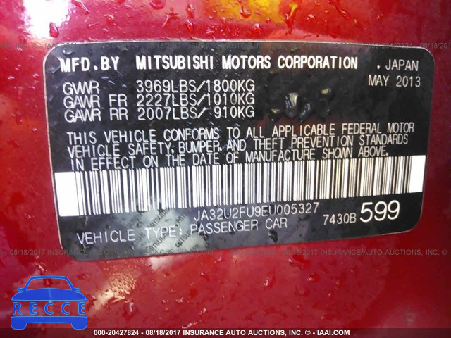 2014 Mitsubishi Lancer ES/ES SPORT JA32U2FU9EU005327 image 8