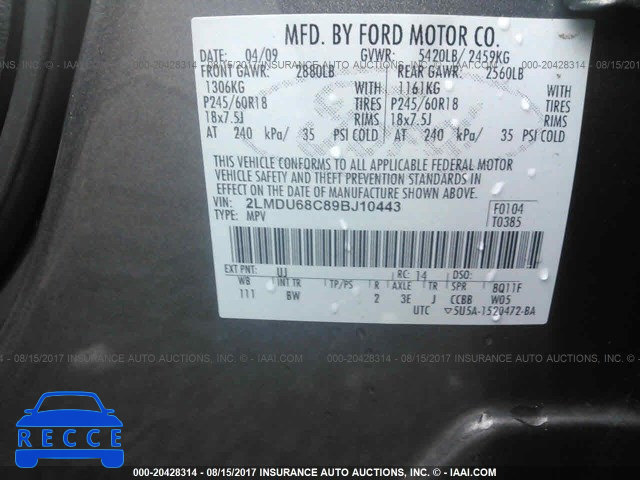 2009 Lincoln MKX 2LMDU68C89BJ10443 image 8