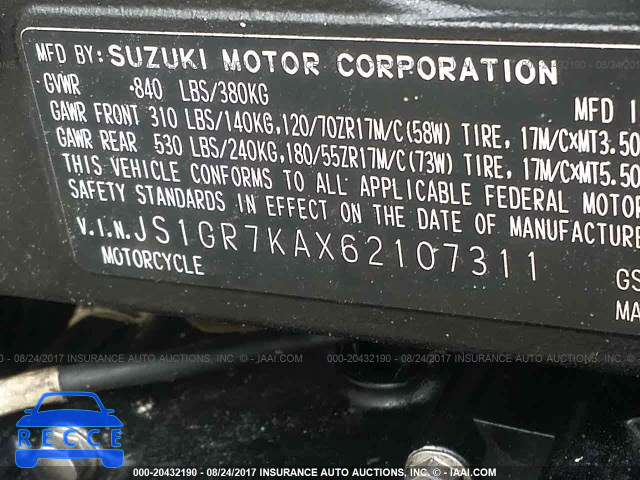 2006 Suzuki GSX-R750 JS1GR7KAX62107311 image 9