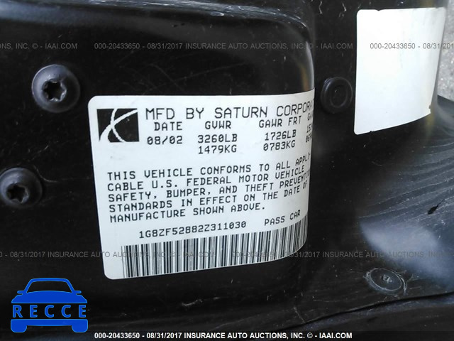 2002 Saturn SL 1G8ZF52882Z311030 Bild 8