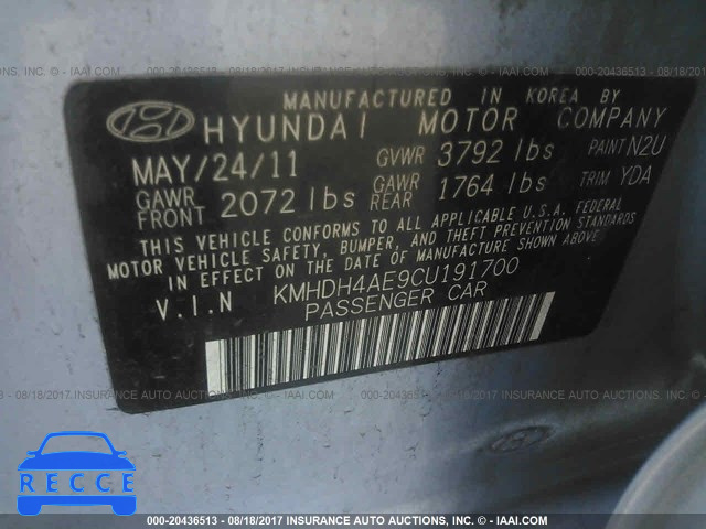 2012 Hyundai Elantra KMHDH4AE9CU191700 image 8