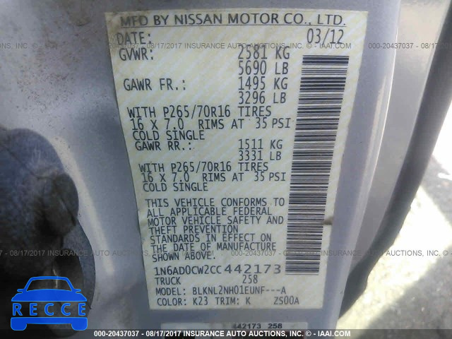 2012 Nissan Frontier SV/PRO-4X 1N6AD0CW2CC442173 image 8