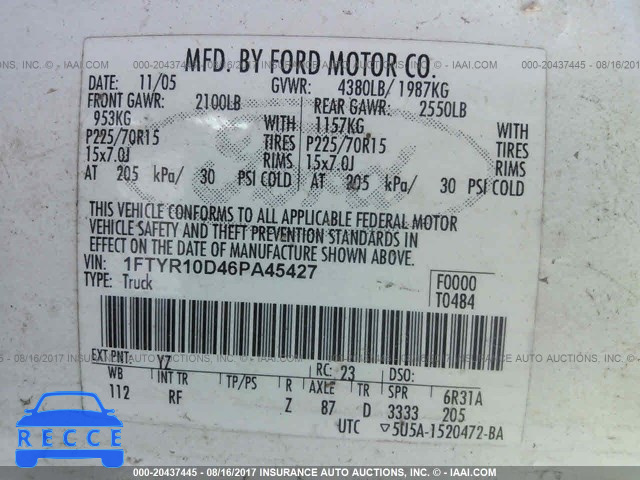 2006 Ford Ranger 1FTYR10D46PA45427 image 8