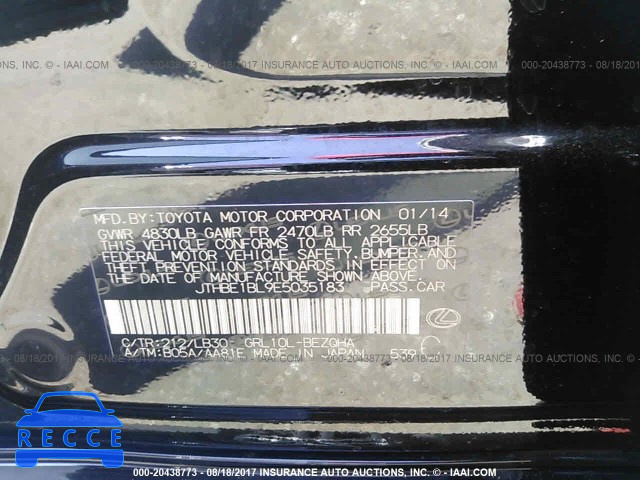 2014 Lexus GS JTHBE1BL9E5035183 зображення 8