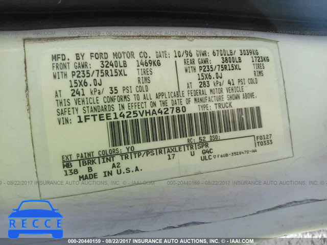 1997 Ford Econoline E150 VAN 1FTEE1425VHA42780 image 8