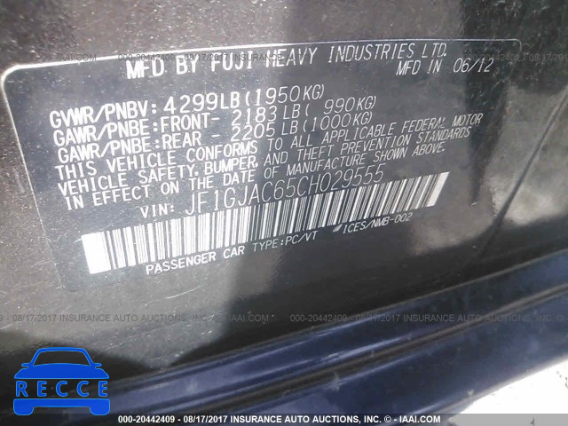 2012 Subaru Impreza PREMIUM JF1GJAC65CH029555 image 8