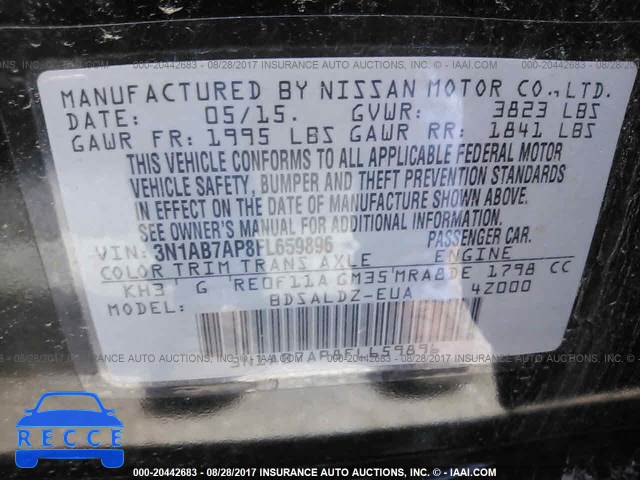 2015 Nissan Sentra 3N1AB7AP8FL659896 image 8