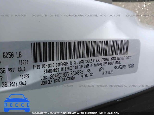 2015 Chrysler Town and Country 2C4RC1BG5FR534625 image 8