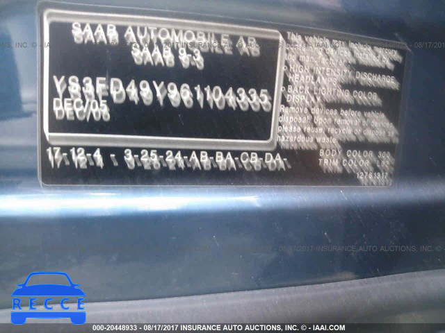 2006 Saab 9-3 YS3FD49Y961104335 image 7