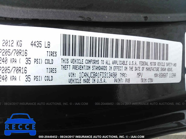2015 Jeep Compass SPORT 1C4NJCBA1FD313490 image 8