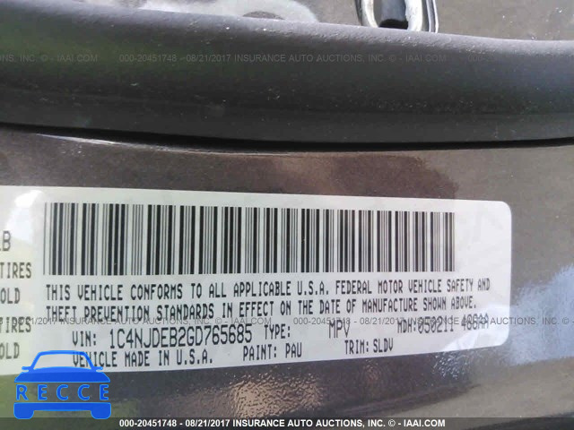 2016 Jeep Compass LATITUDE 1C4NJDEB2GD765685 image 8