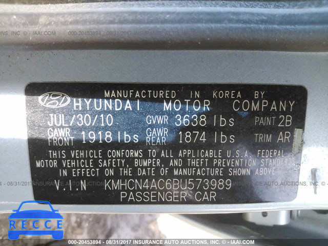 2011 Hyundai Accent KMHCN4AC6BU573989 image 8