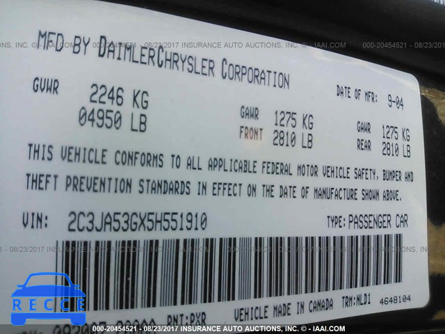 2005 Chrysler 300 2C3JA53GX5H551910 image 8