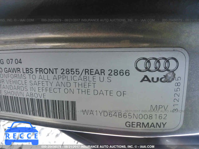 2005 Audi Allroad WA1YD64B65N008162 image 8