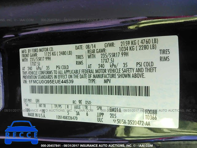 2014 Ford Escape 1FMCU0G95EUE44539 image 8