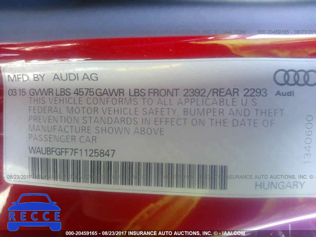 2015 Audi A3 WAUBFGFF7F1125847 image 8