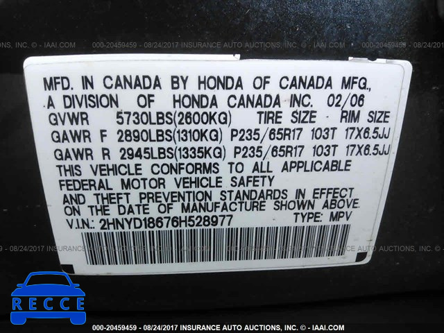 2006 Acura MDX 2HNYD18676H528977 image 8