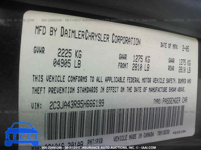 2005 Chrysler 300 2C3JA43R95H666199 image 8
