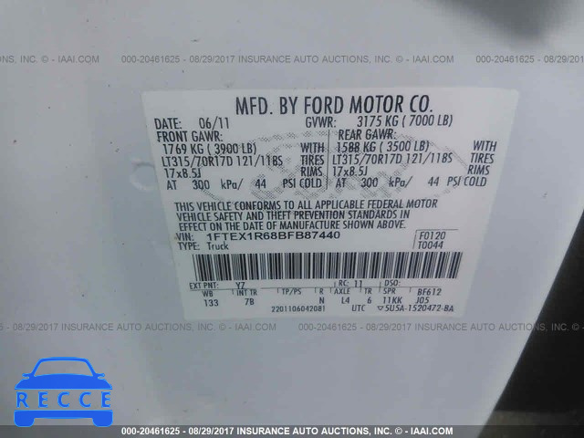 2011 Ford F150 1FTEX1R68BFB87440 image 8