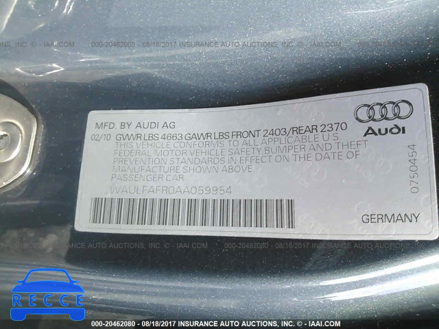 2010 AUDI A5 PREMIUM PLUS WAULFAFR0AA059954 image 8