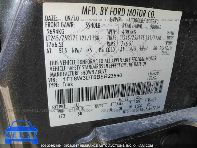 2011 Ford F350 1FT8W3DT6BEB23590 зображення 8