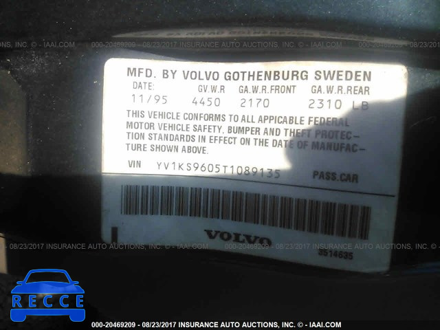 1996 Volvo 960 YV1KS9605T1089135 зображення 8