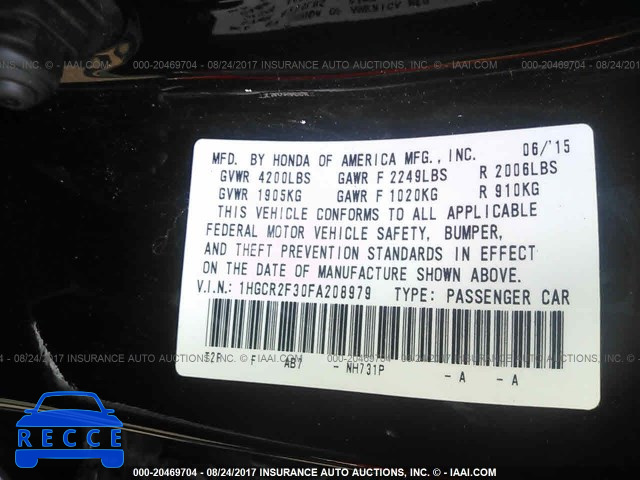 2015 Honda Accord 1HGCR2F30FA208979 image 8