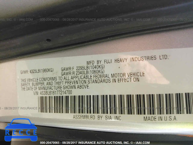 2007 Subaru Legacy 2.5I 4S3BL616177214700 зображення 8