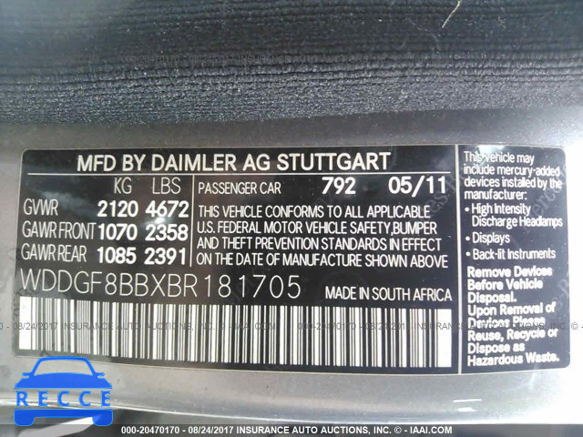 2011 Mercedes-benz C 300 4MATIC WDDGF8BBXBR181705 image 8