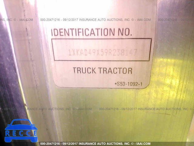 2009 KENWORTH CONSTRUCTIONON 1XKAD49X59R238147 image 9