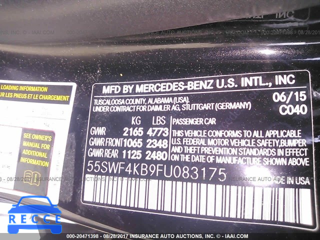 2015 Mercedes-benz C 300 4MATIC 55SWF4KB9FU083175 image 8